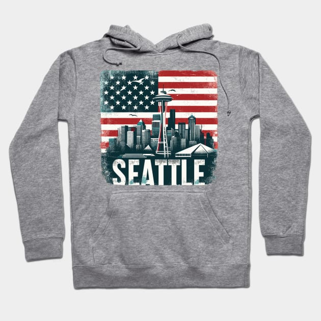 Seattle city Hoodie by Vehicles-Art